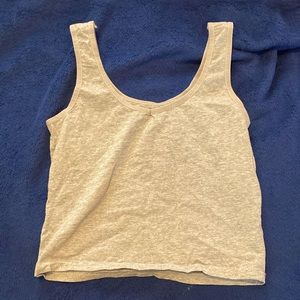 Grey V-Necked Cropped Top